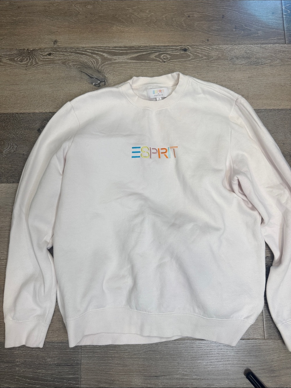 Esprit PacSun Pale Pink Crewneck Sweatshirt with Multicolor Logo